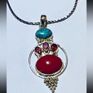 Sterling Silver~ gemstone pendant.